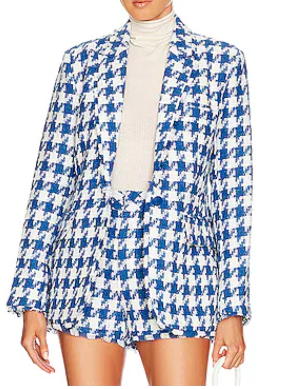 Steve Madden Harlow in Aruba Blue Houndstooth Blazer NWT